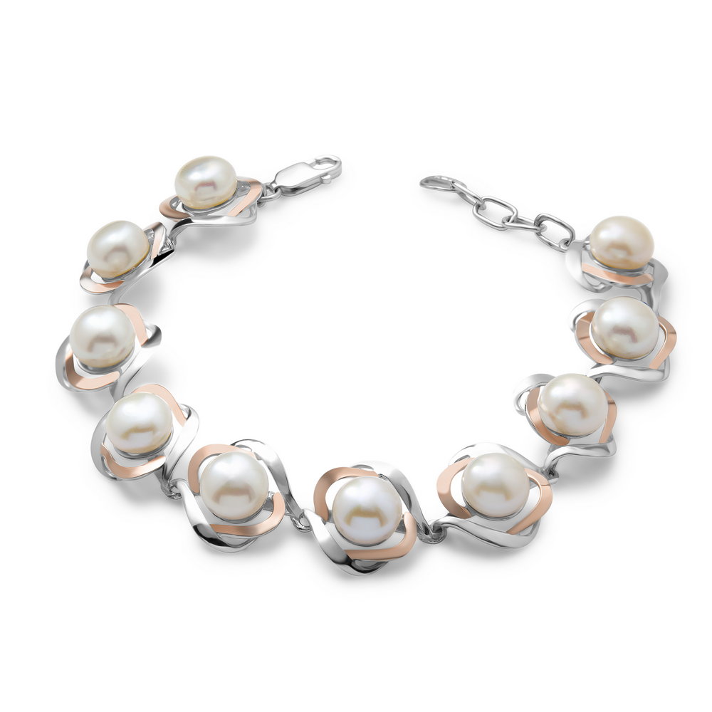 

Серебряный браслет ins:жемчуг (культивированный) IM-6819 р-18.5-21