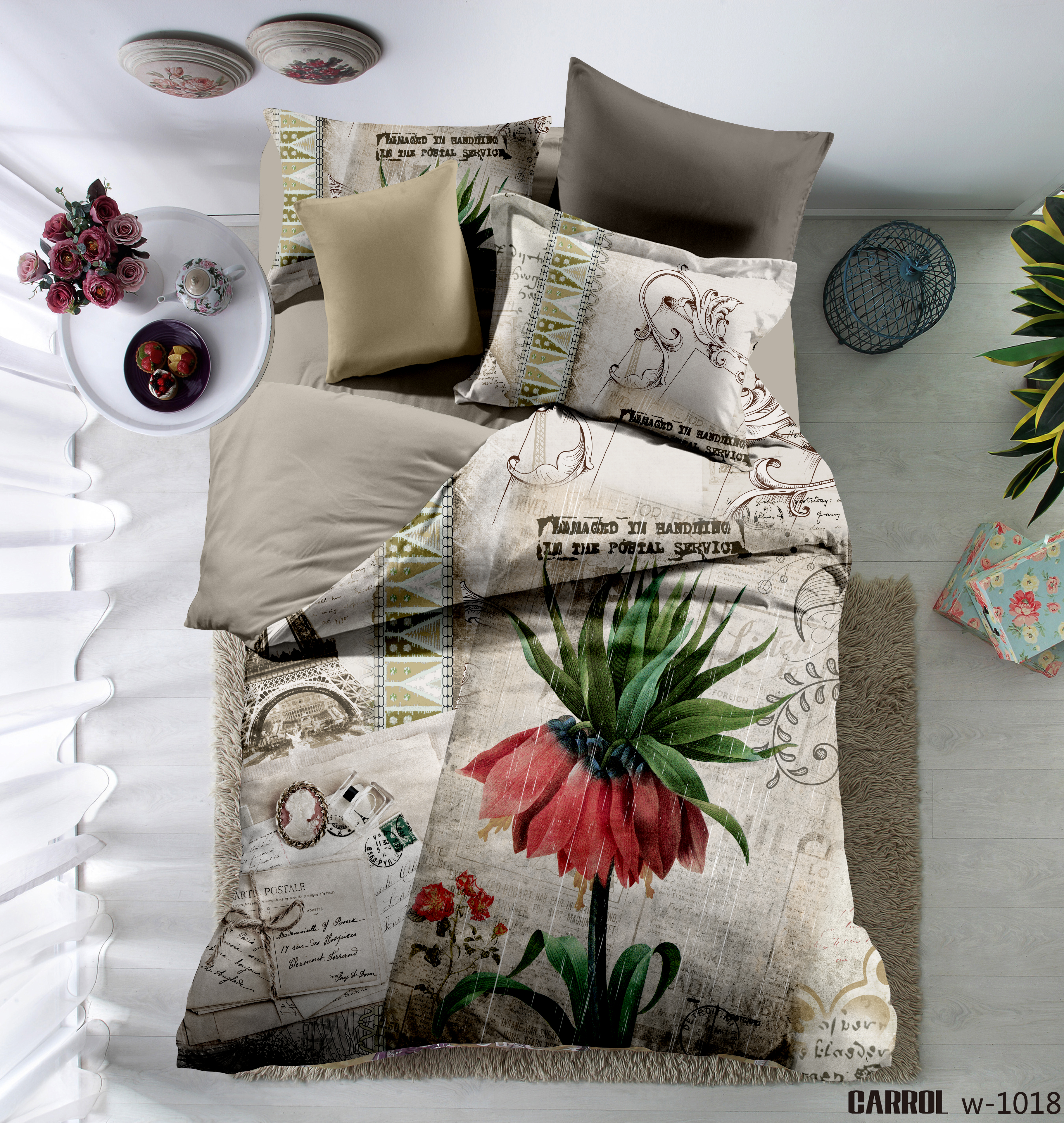 

Комплект постельного белья "Love you" сатин digital Евро болеро m013527