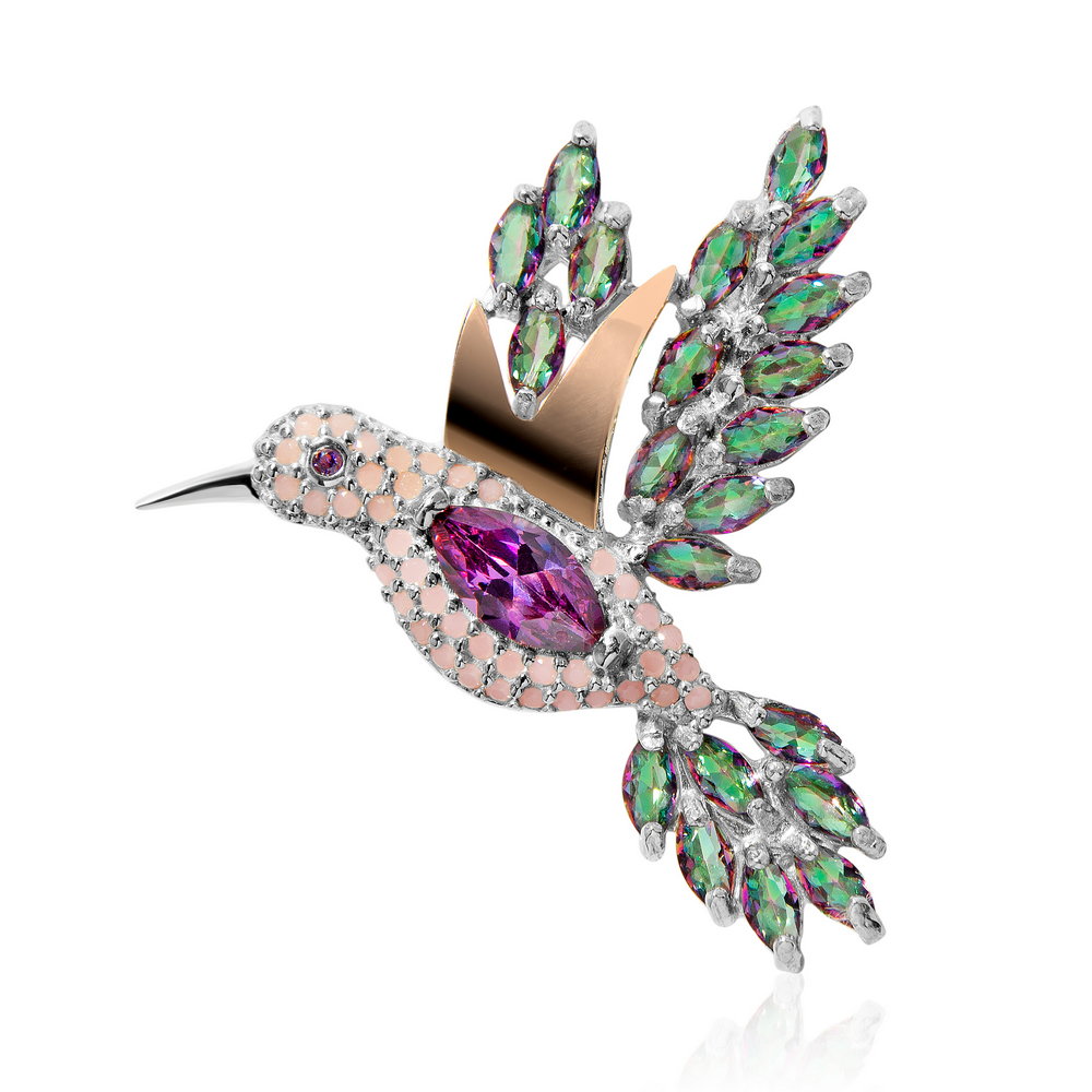 

Серебряная брошь ins:фианит IM-6831 р-