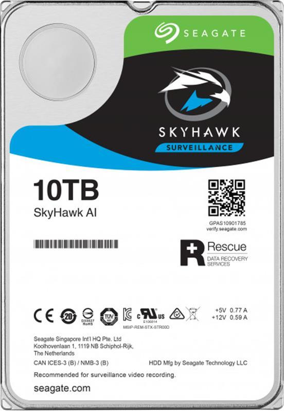 

HDD SATA 10.0TB Seagate SkyHawk Al Surveillance 256MB (ST10000VE0008)