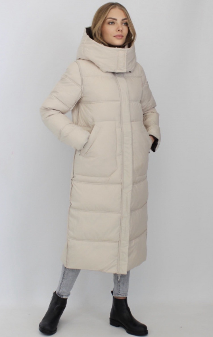 

Женский двухсторонний пуховик Snow Own WildLife 2XL в расцветке коричневый и слоновая кость