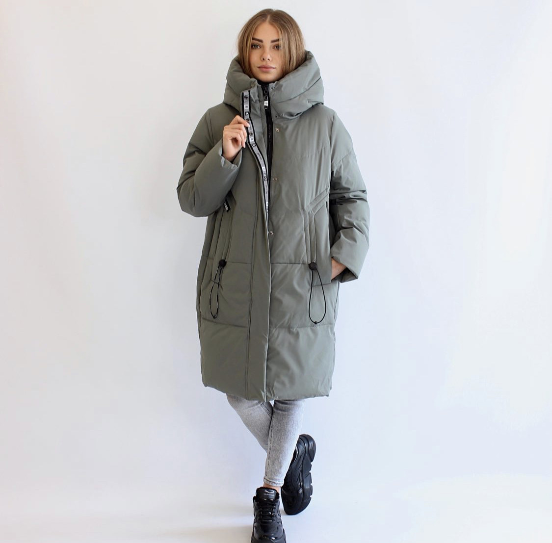 

Женский пуховик FODARLLOY Oversize 90см 48 оливковый