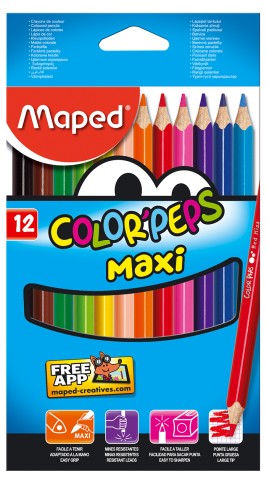 

Карандаши цветные Maped COLOR PEPS Maxi утолщенные 12 цветов (MP.834010)