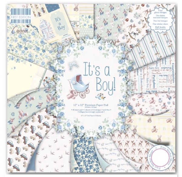 

Набор бумаги First Edition It's a Boy, 30x30 см, 16 листов, артикул FEPAD075
