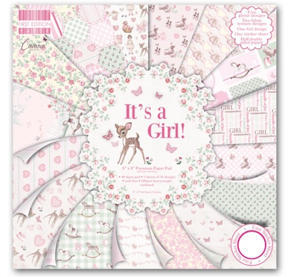 

Набор бумаги First Edition It’s a Girl 30x30 см, 16 листов, артикул FEPAD078