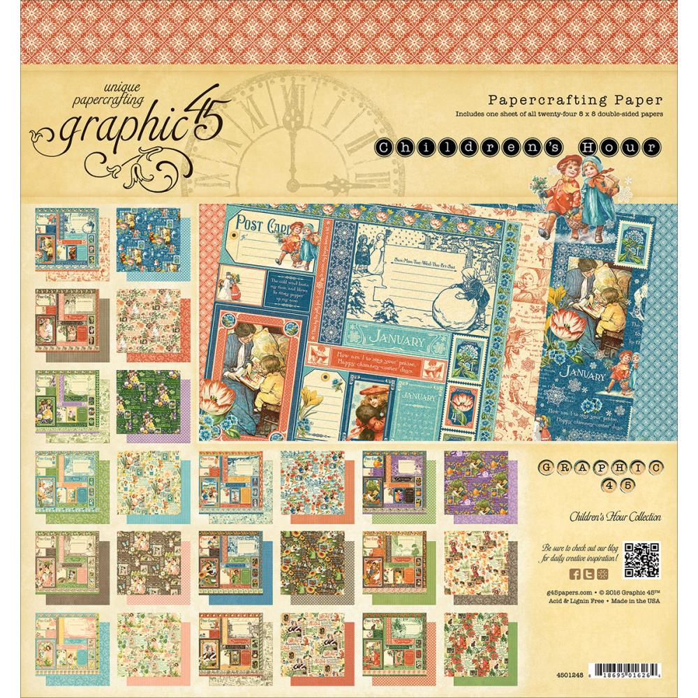 

Набор двусторонней скрапбумаги Children's Hour 20х20 см 24 л., артикул G4501248