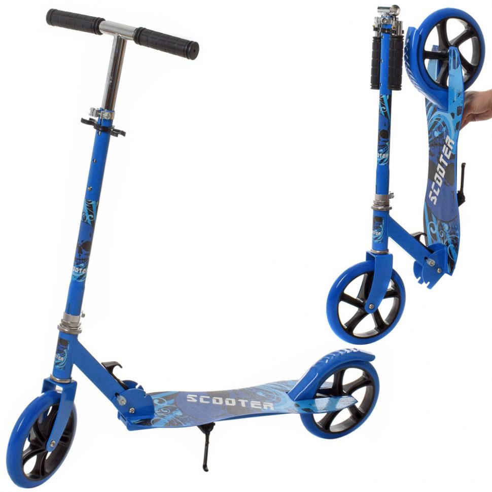 

Самокат двухколёсный SR 2-050-1-BL с подножкой , ножным тормозом