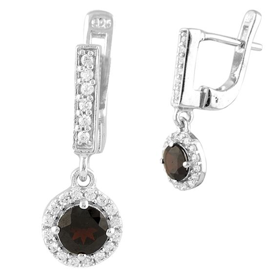 

Серебряные серьги SilverLine с натуральным гранатом 1.25ct