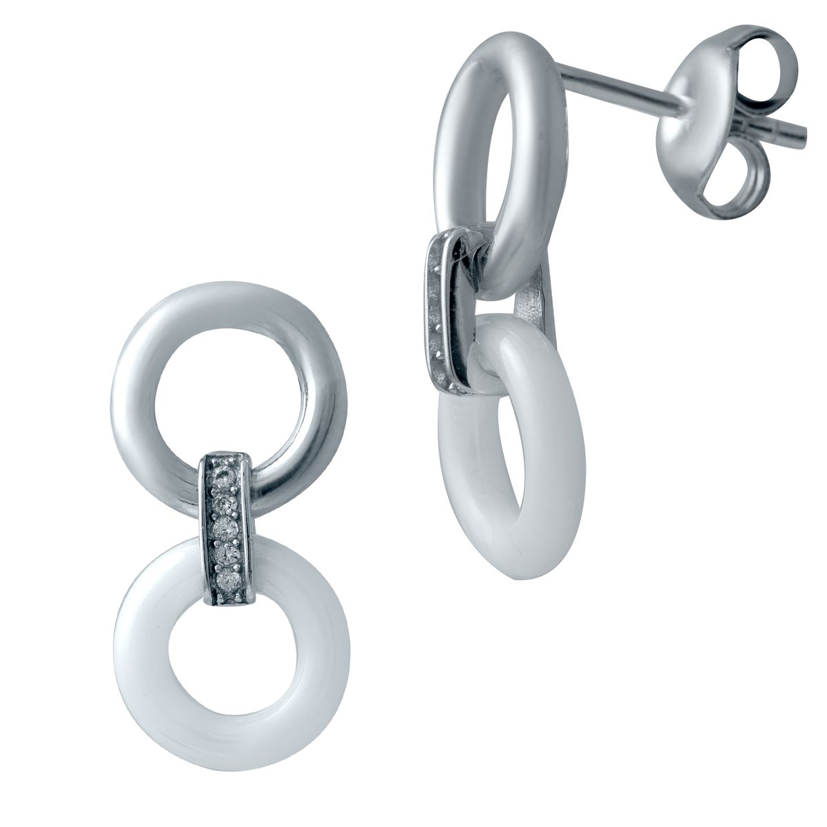

Серебряные серьги SilverLine с керамикой