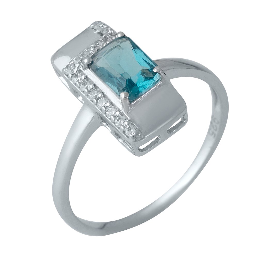 

Серебряное кольцо SilverLine с топазом Лондон Блю 18 размер