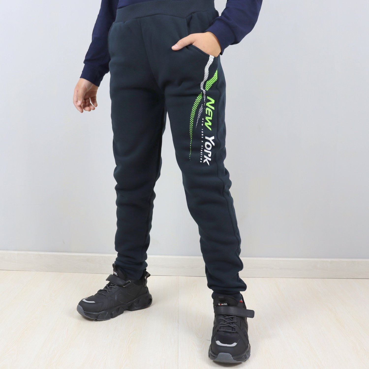 

Теплые спортивные штаны для мальчика Active Sports (0462син) Рост 158 см Синий