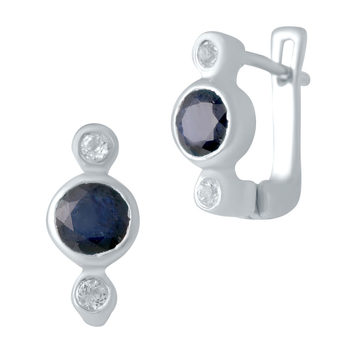 

Серебряные серьги SilverLine с натуральным сапфиром