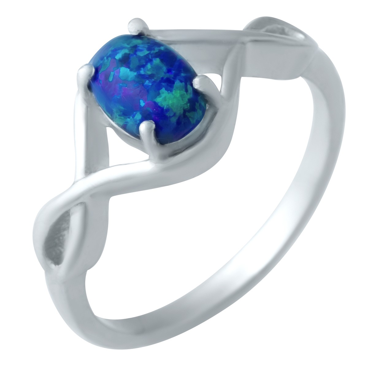 

Серебряное кольцо SilverLine с опалом, фианитами 18 размер