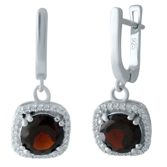 

Серебряные серьги SilverLine с натуральным гранатом