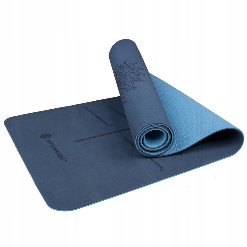 

Коврик для йоги и фитнеса Springos TPE Blue/Sky Blue 6 мм, код: YG0012