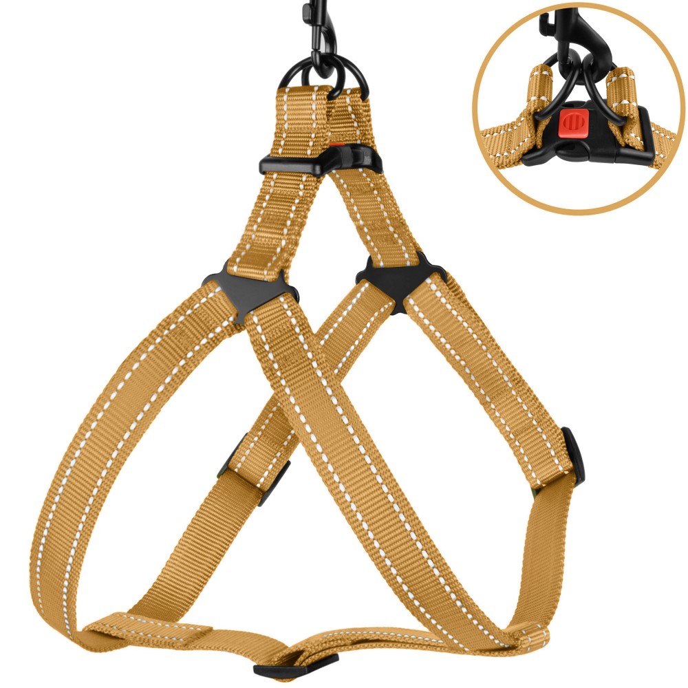 

Шлея для Собак BronzeDog Active Нейлоновая со Светоотражением Бежевая 45-60 см (71/1226)