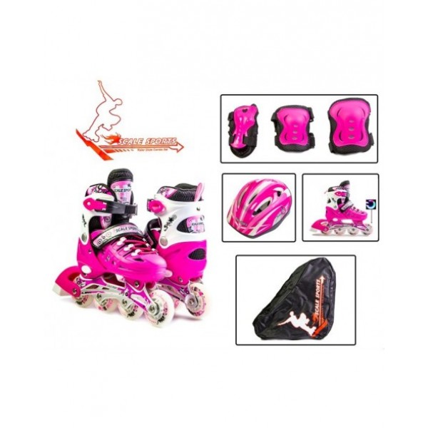 

Комплект Ролики + Защита + Шлем р. 34-37 Scale Sport Pink
