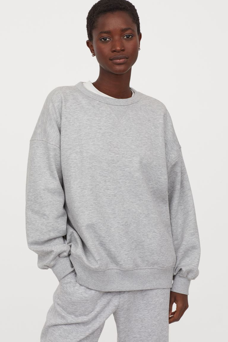 

Свитшот H&M S Светло-серый меланж