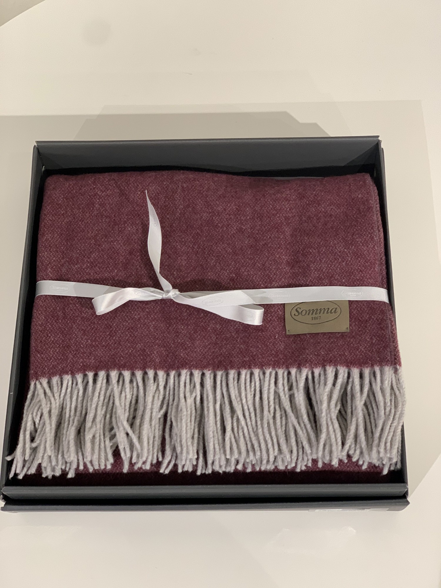 

Плед Somma GOLD THROW 130x180см Бордо с серым 40 22491 130 180 58