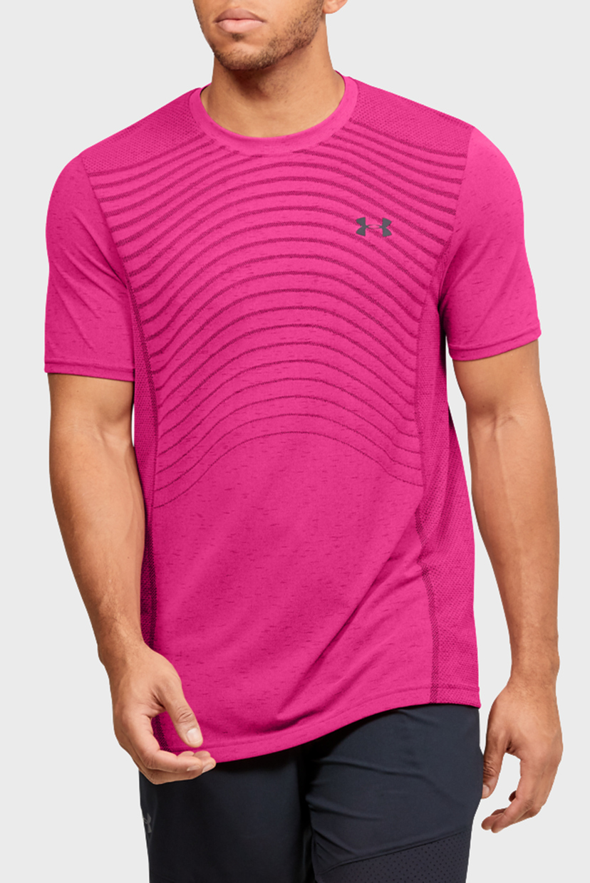 

Мужская розовая спортивная футболка Seamless Wave SS Under Armour M 1351450-687