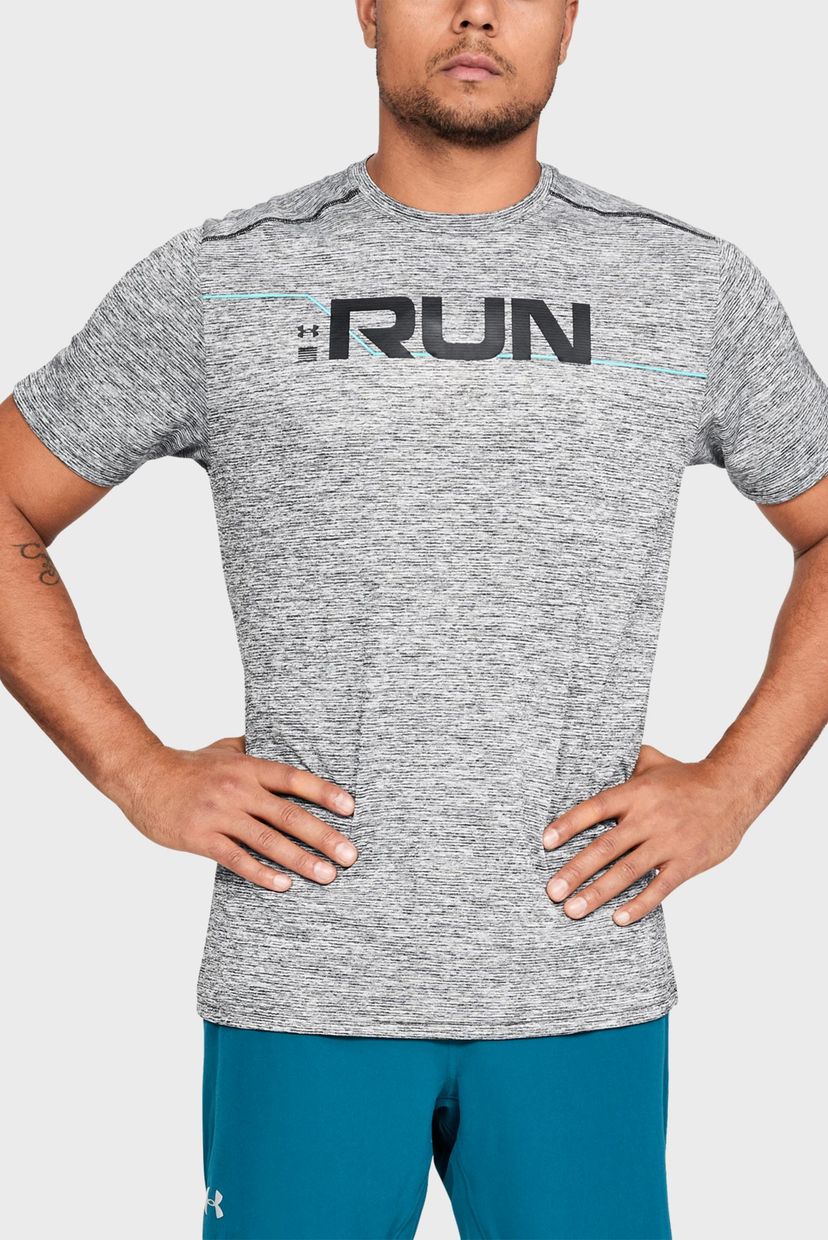 

Мужская серая футболка UA Run Front Graphic SS Under Armour S 1316844-001
