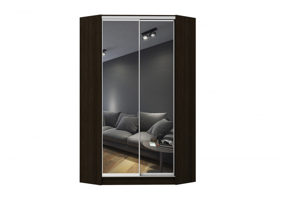

Шкаф-купе угловой Luxe Зеркало/Зеркало цвет Венге 120 x 210 x 45