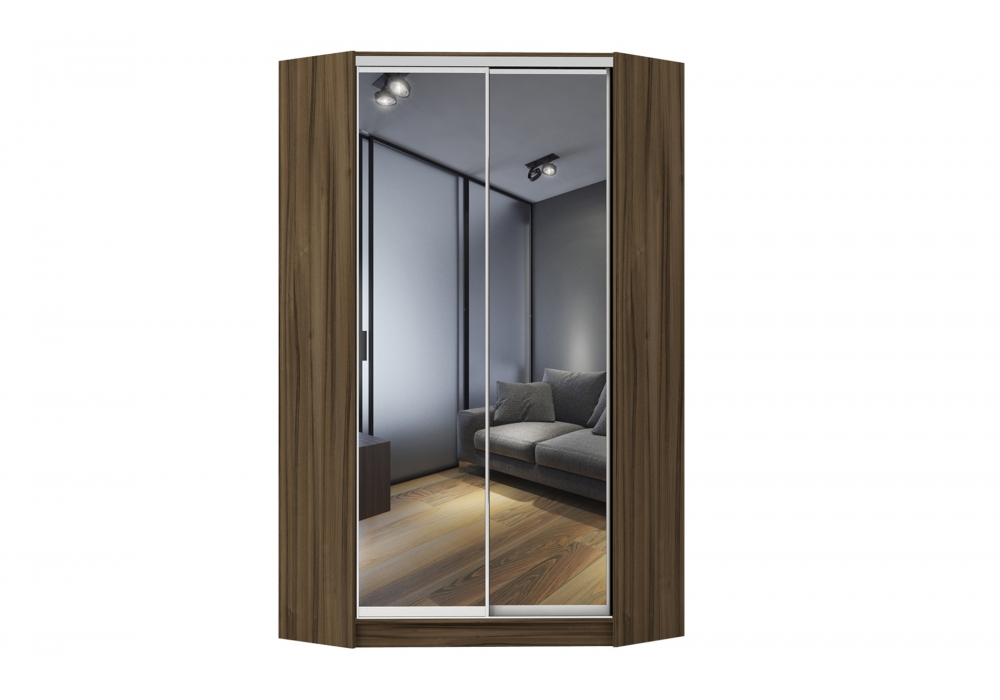 

Шкаф-купе угловой Luxe Зеркало/Зеркало цвет Орех тьеполо 120 x 240 x 45