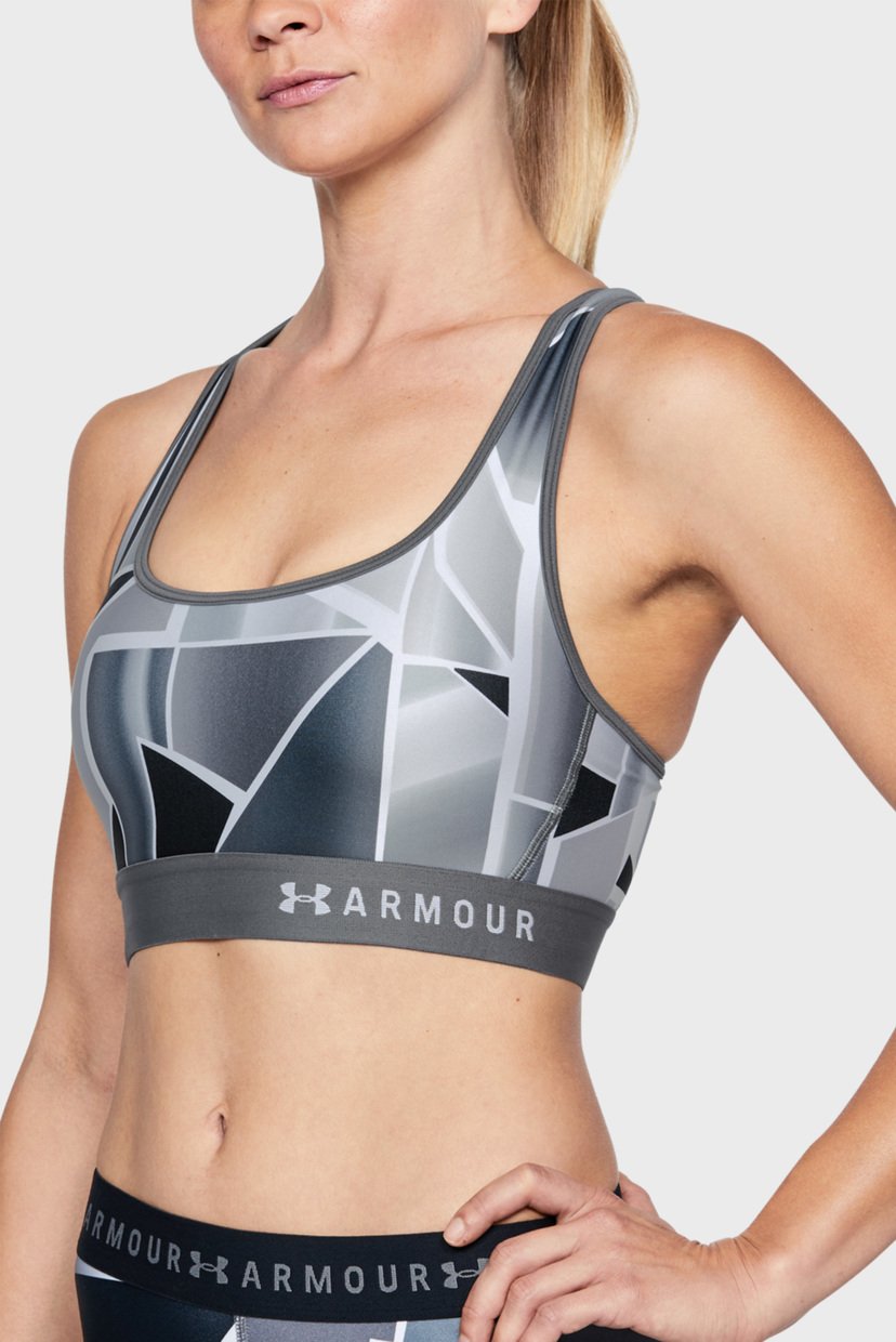 

Женский серый топ Armour Mid Crossback Printed Bra Under Armour L 1307213-040