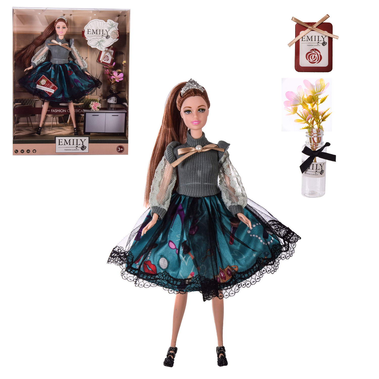 

Кукла "Emily" с аксессуарами, кор.– 28.5*6.5*36см, QJ100B