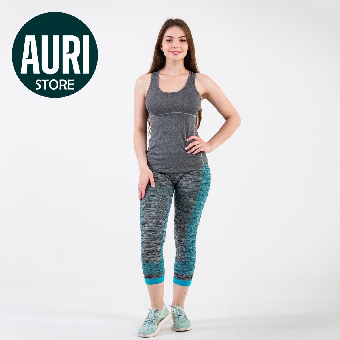 

Спортивные леггинсы укороченные LogiFit Blue Серые, Спортивные леггинсы укороченные LogiFit Blue Серые M