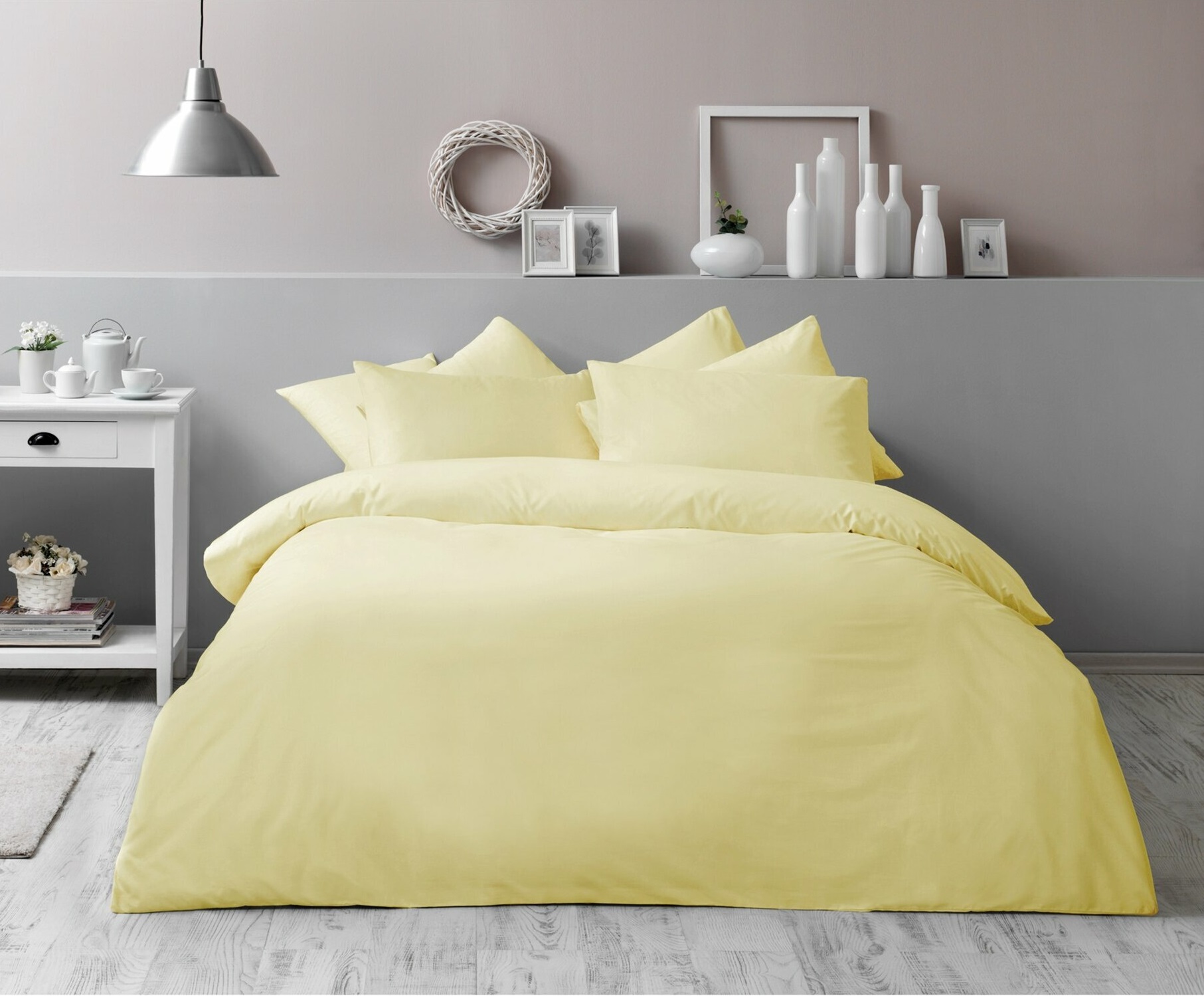 

Двуспальный евро комплект TAC Basic Yellow Ранфорс-Antibacterial