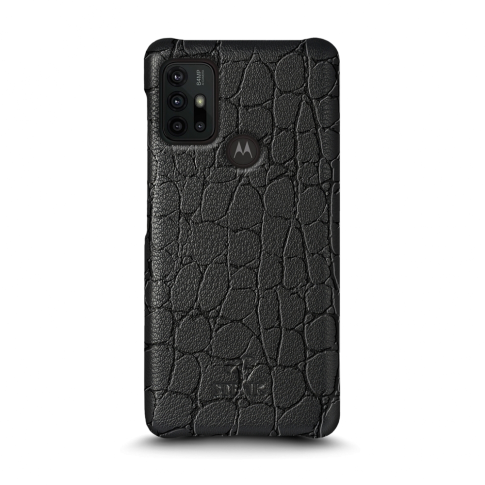 

Кожаная накладка Stenk Reptile Cover для Motorola Moto G30 Чёрная