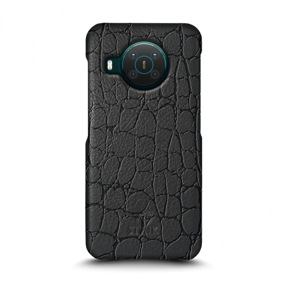 

Кожаная накладка Stenk Reptile Cover для Nokia X10 Чёрная