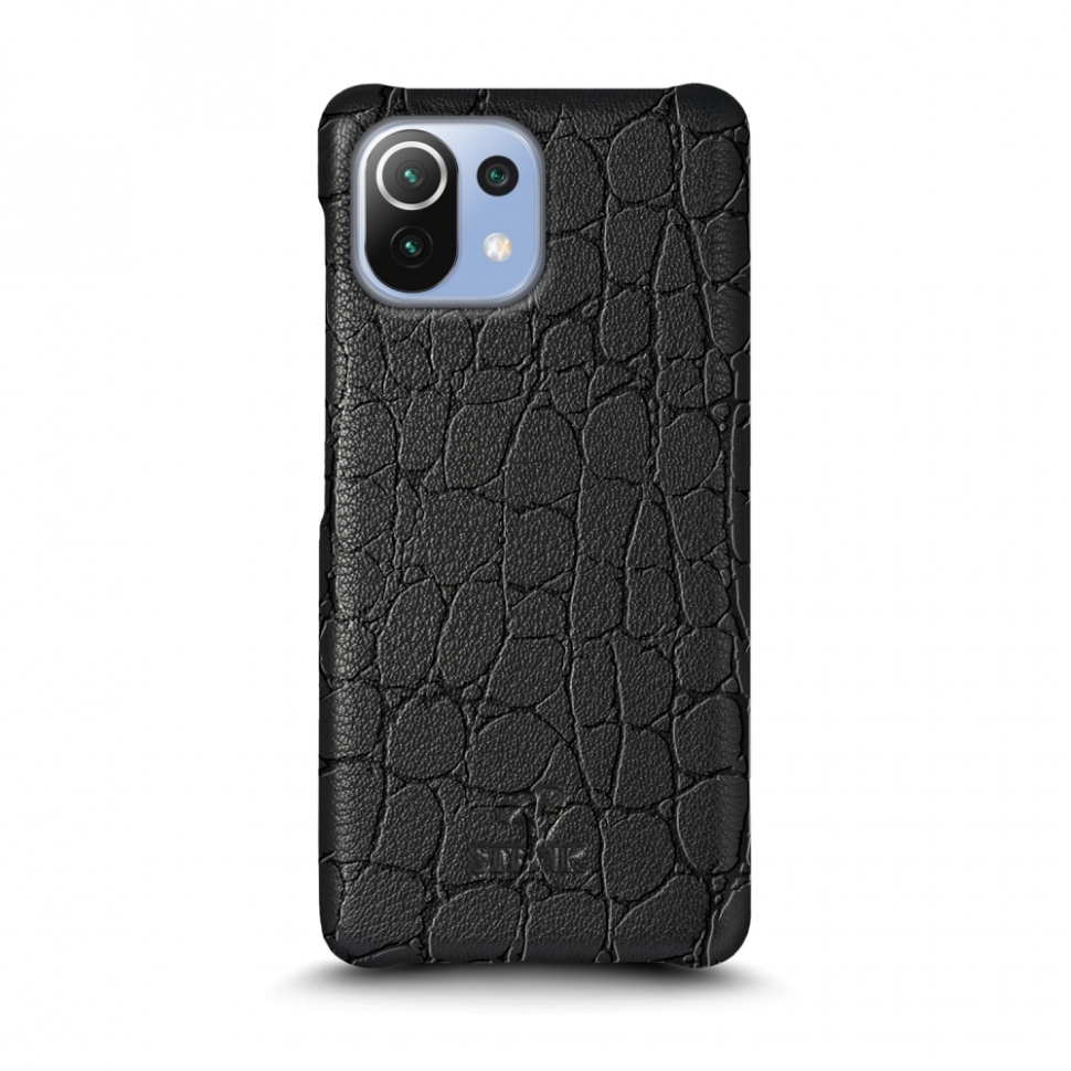

Кожаная накладка Stenk Reptile Cover для Xiaomi Mi 11 Lite Чёрная