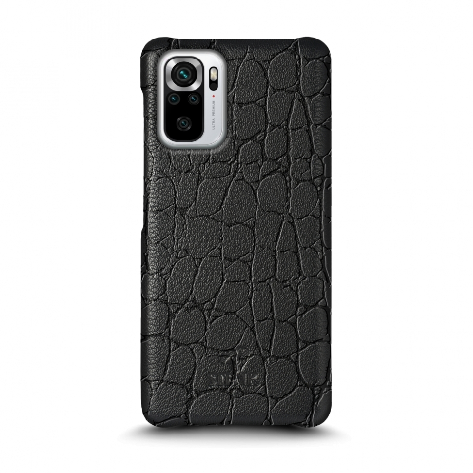 

Кожаная накладка Stenk Reptile Cover для Xiaomi Redmi Note 10S Чёрная
