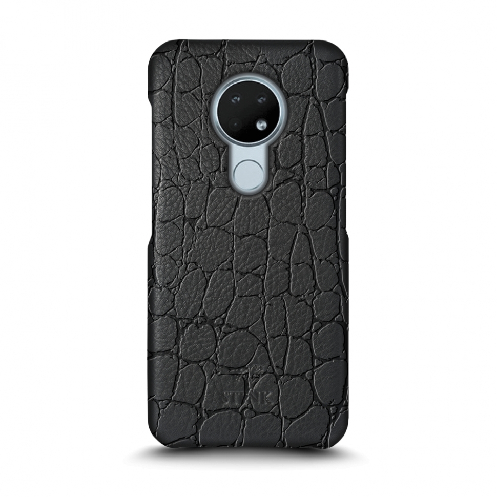 

Кожаная накладка Stenk Reptile Cover для Nokia 6.2 Чёрная