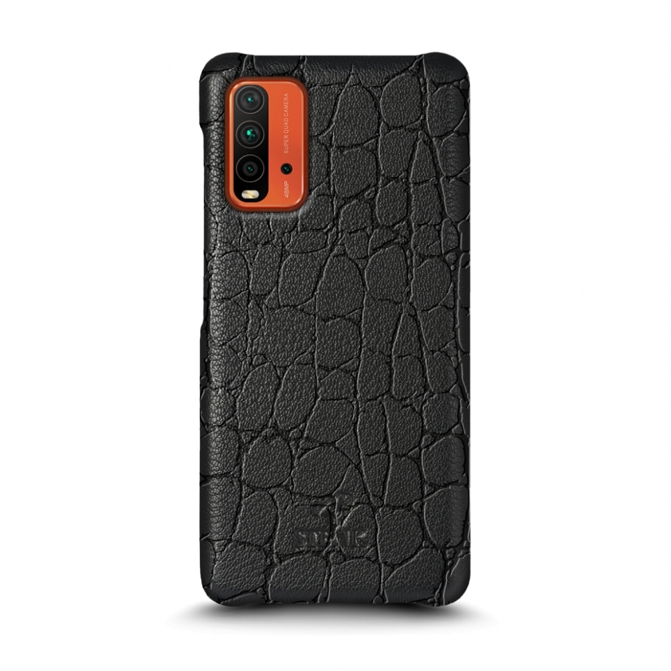 

Кожаная накладка Stenk Reptile Cover для Xiaomi Redmi 9T Чёрная