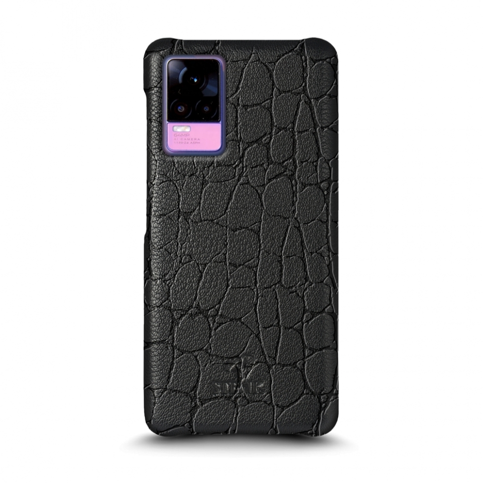 

Кожаная накладка Stenk Reptile Cover для Vivo V21e 4G Чёрная