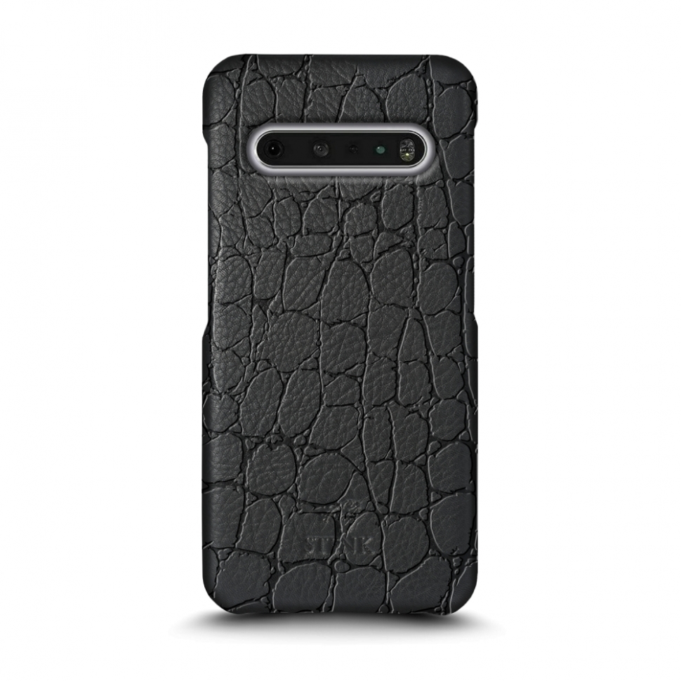 

Кожаная накладка Stenk Reptile Cover для LG V60 ThinQ Чёрная