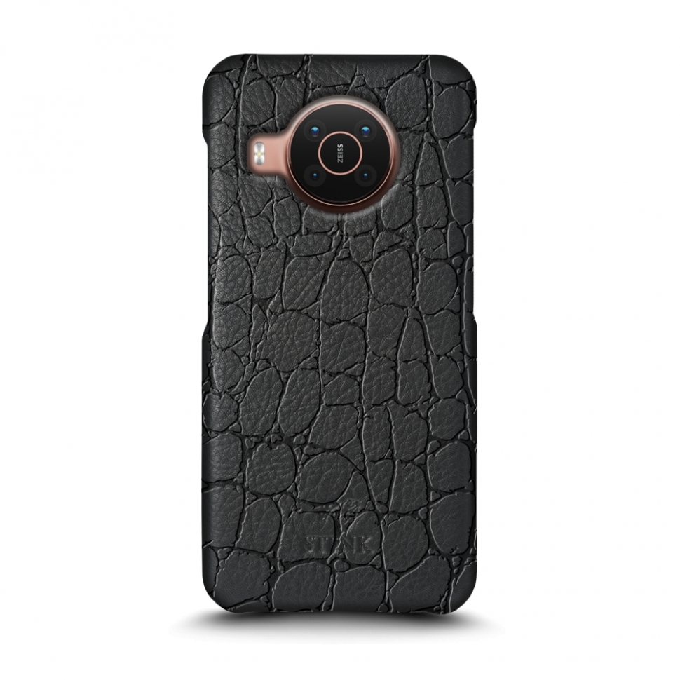 

Кожаная накладка Stenk Reptile Cover для Nokia X20 Чёрная