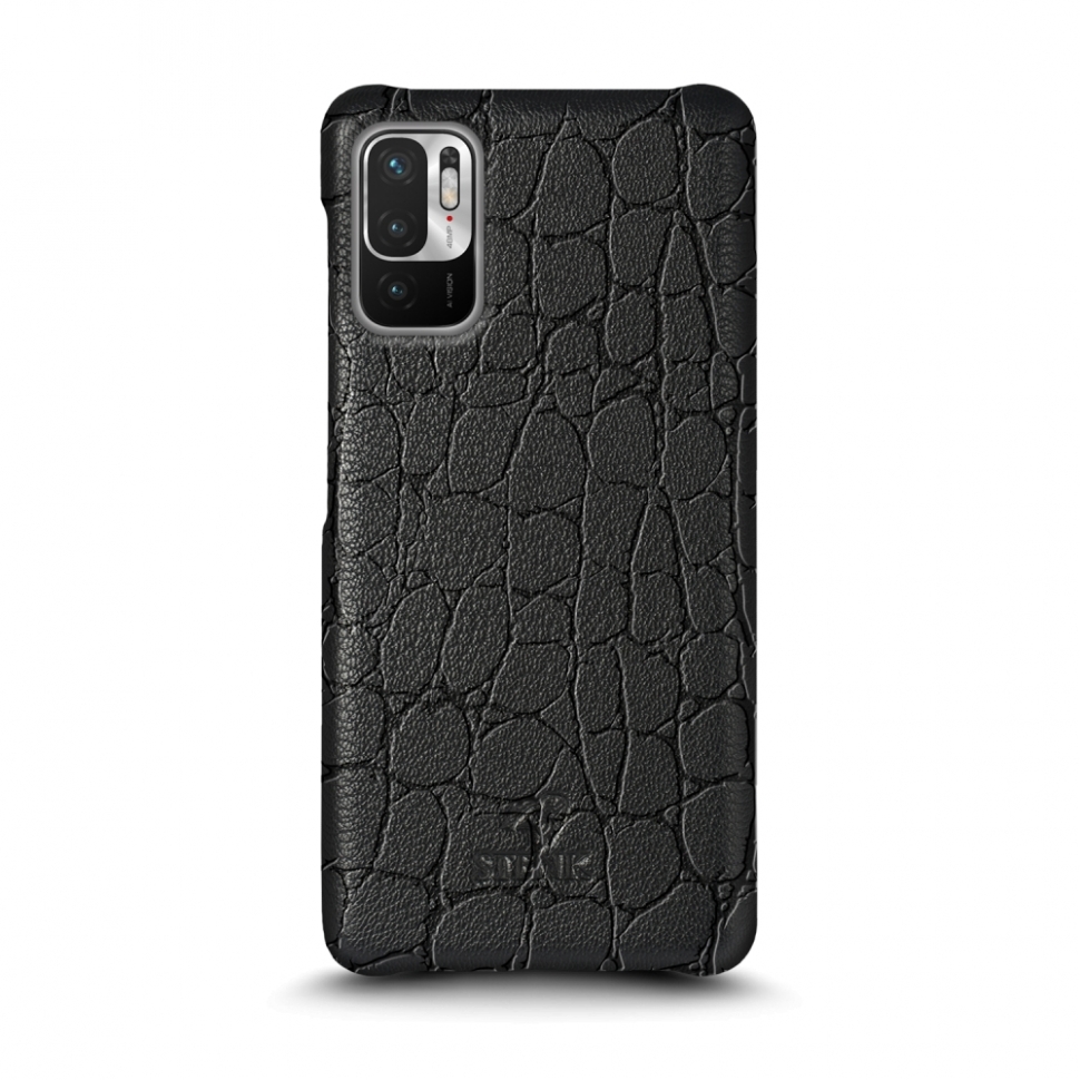 

Кожаная накладка Stenk Reptile Cover для Xiaomi Redmi Note 10 5G Чёрная