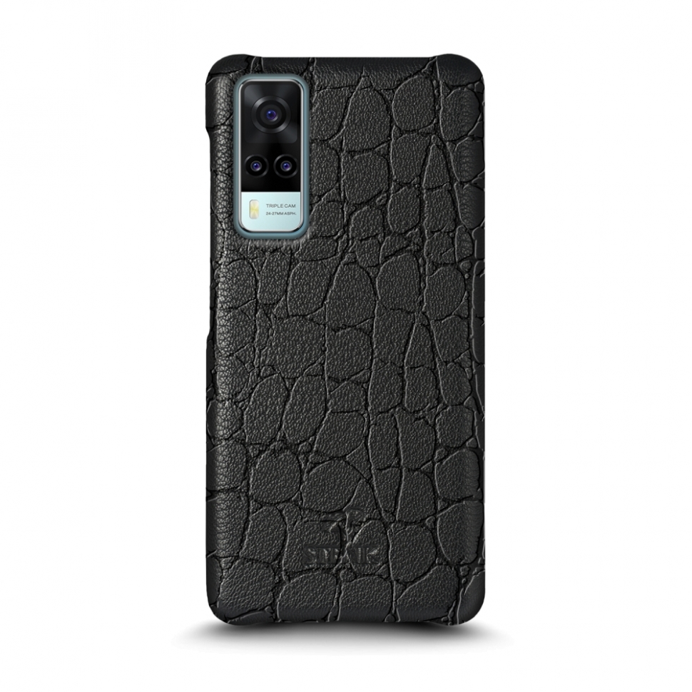 

Кожаная накладка Stenk Reptile Cover для Vivo Y31 Чёрная