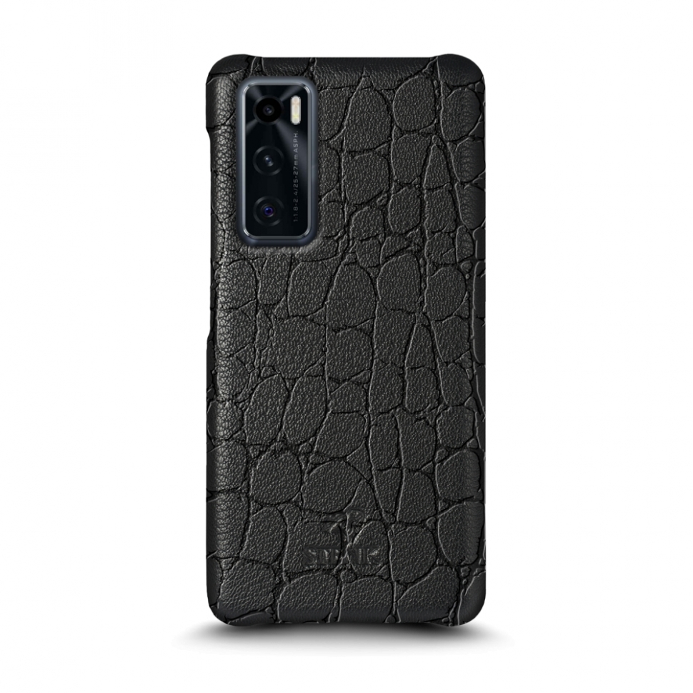 

Кожаная накладка Stenk Reptile Cover для Vivo V20 SE Чёрная