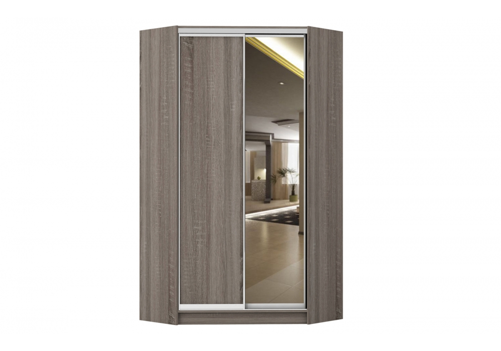 

Шкаф-купе угловой Luxe ДСП/Зеркало цвет Дуб трюффель 135 x 200 x 60