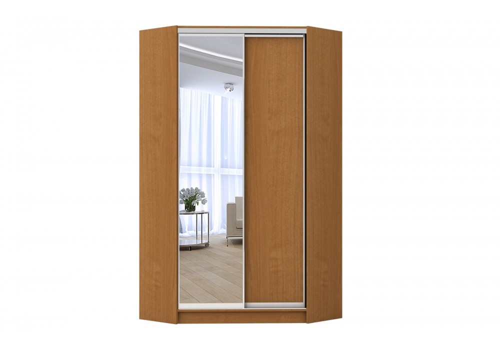 

Шкаф-купе угловой Luxe ДСП/Зеркало цвет Ольха 135 x 240 x 60
