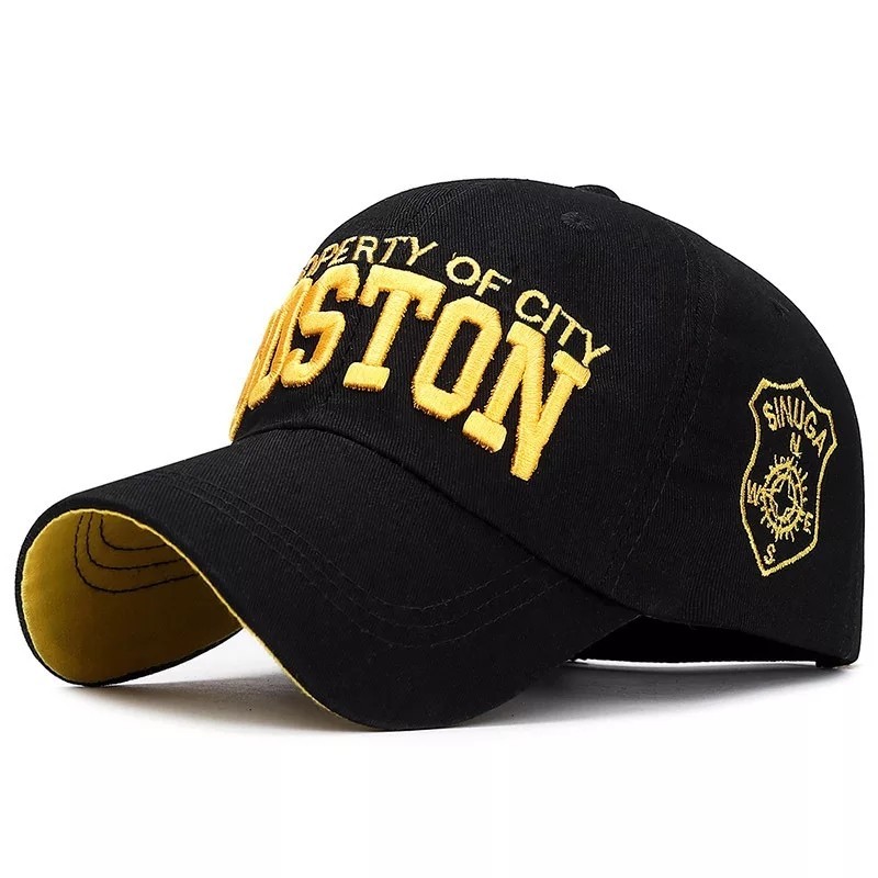 

Кепка бейсболка Boston Черная с золотым, Унисекс