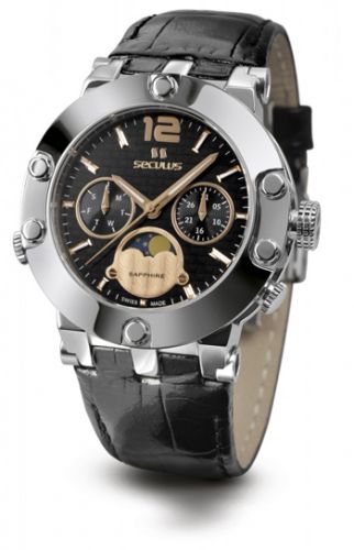 

Часы наручные Seculus 1690.5.706 black-rose, ss, black leather
