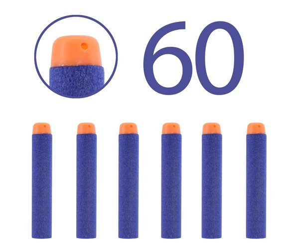 

Набор патронов Nerf Hasbro Elite оригинал 72х12 мм Синие 60 шт NA10-621-060