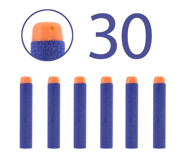 

Набор патронов Nerf Hasbro Elite оригинал 72х12 мм Синие 30 шт NA10-621-030