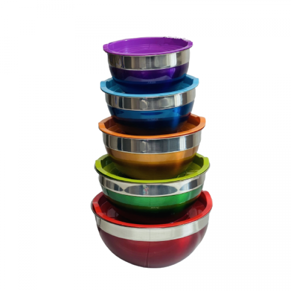 

Набор мисок из нержавеющей стали с силиконовыми крышками 5 шт Edenberg EB-3637| Набор емкостей